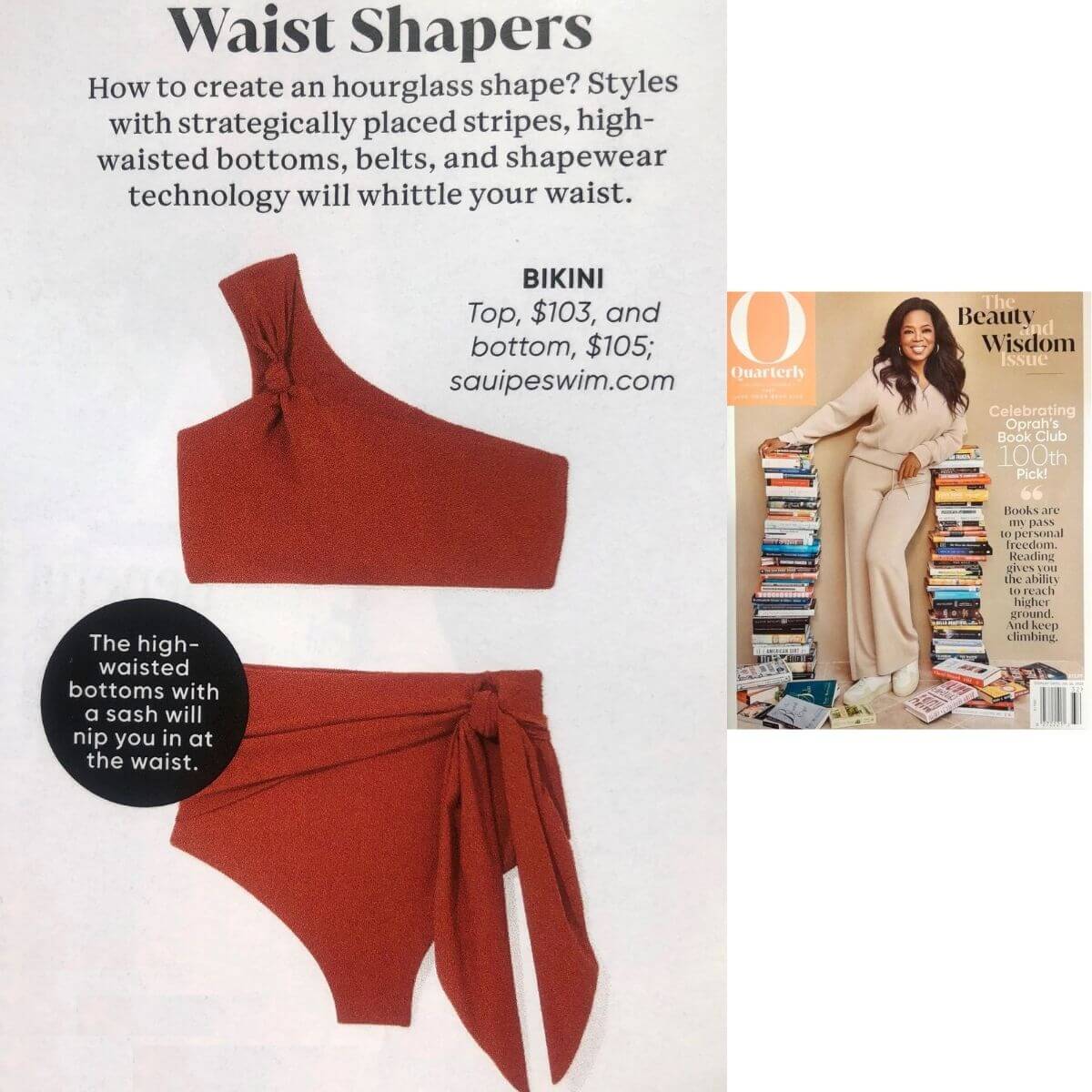 Elle high waist bikini bottom featured on Oprah Magazine.