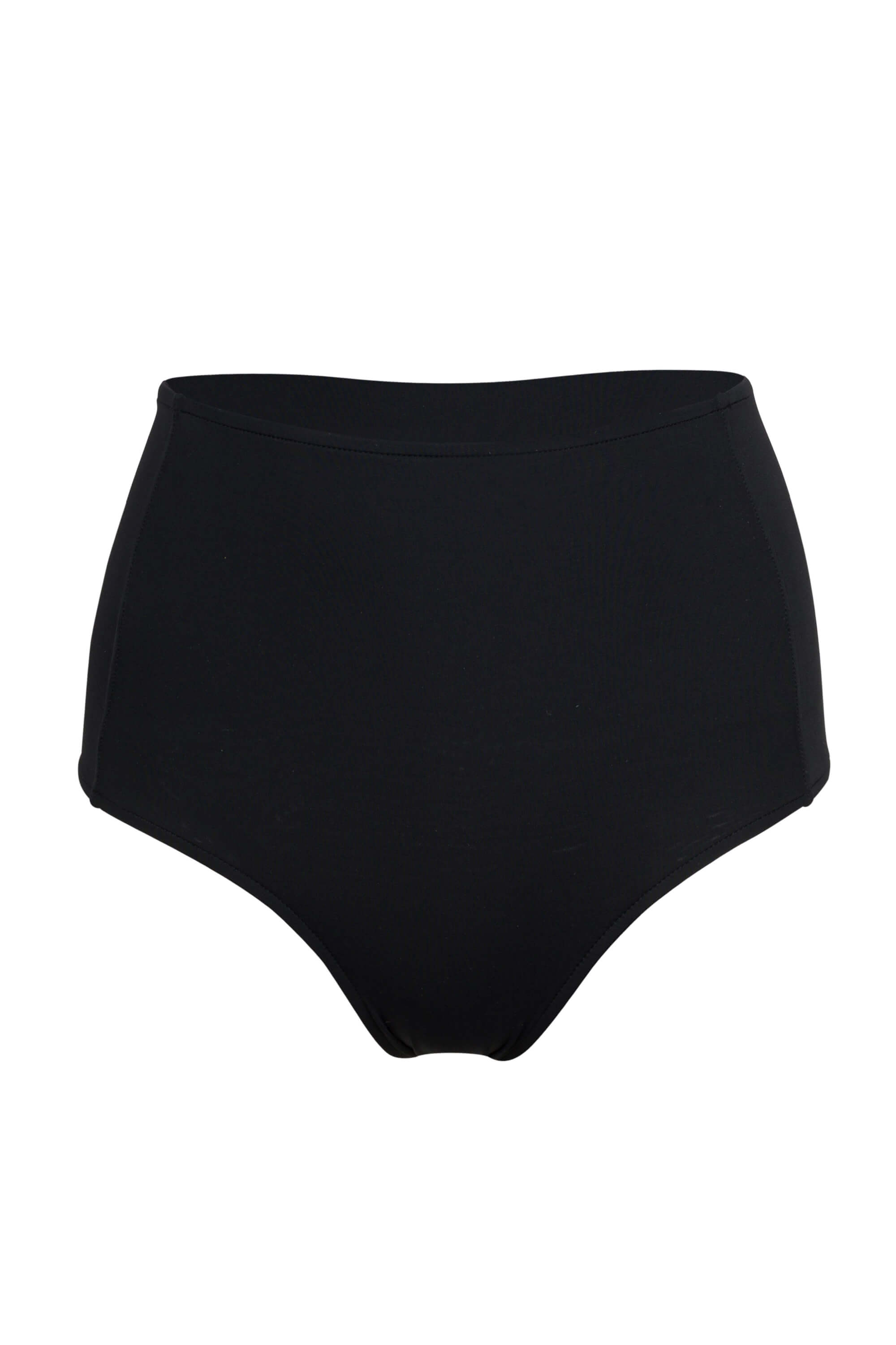 The Bianca high waisted bikini bottom in black by Sauipe Swim. Shop designer two piece swimsuits, one piece swimsuits, bikini tops, bikini bottoms and beach cover-ups. 