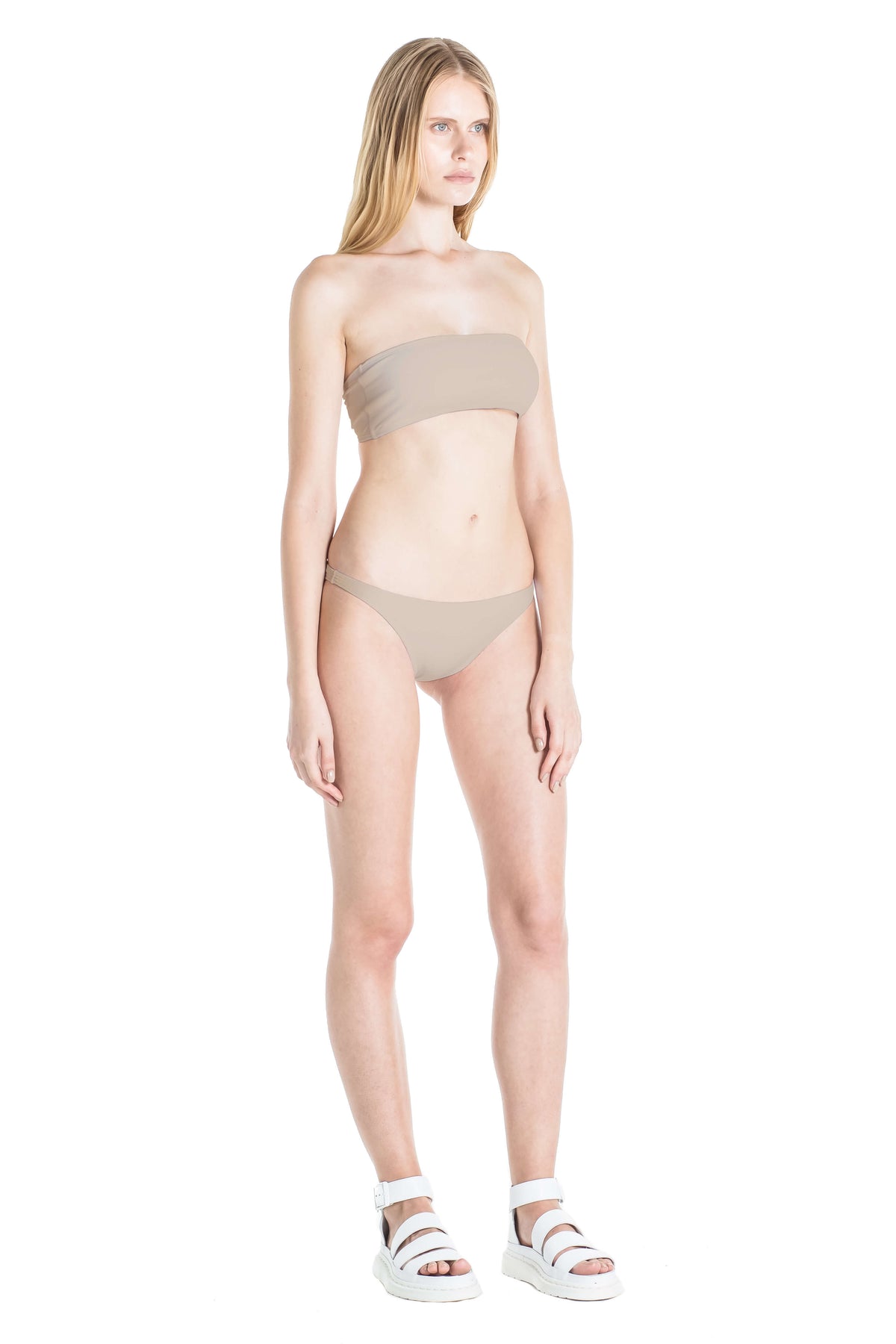 Side of Diane swimsuit bottom in Camel