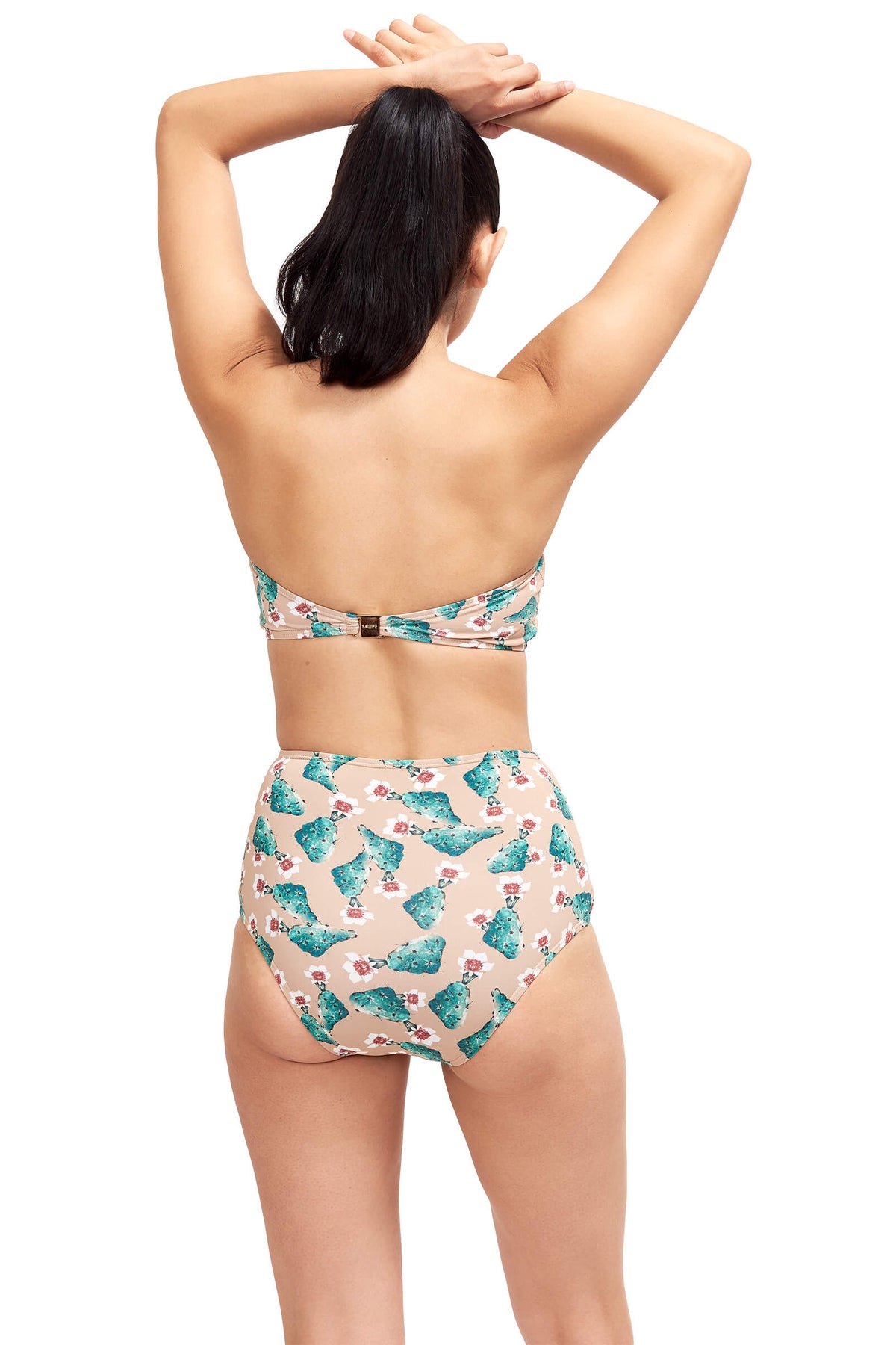 Back of Giovanna high waist swimsuit bottom in Cactus