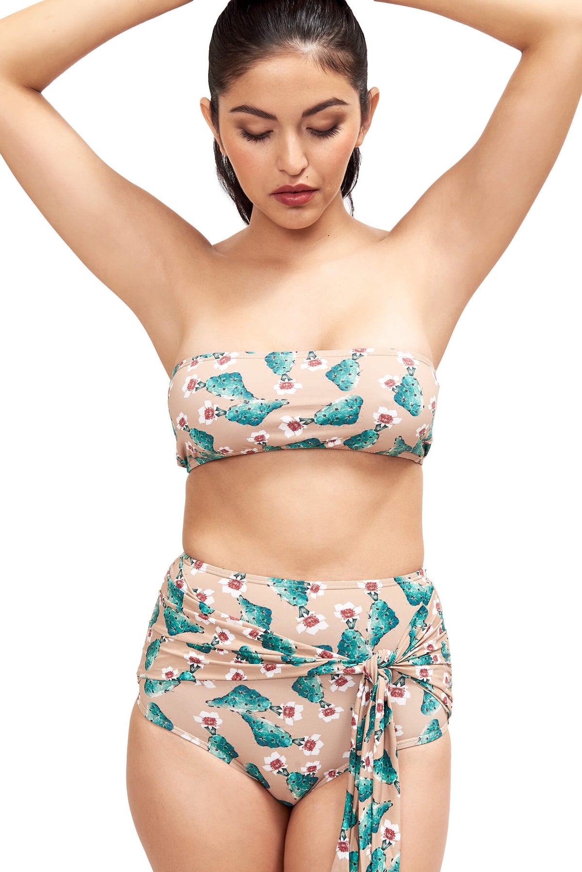 Front of Giovanna high waist swimsuit bottom in Cactus