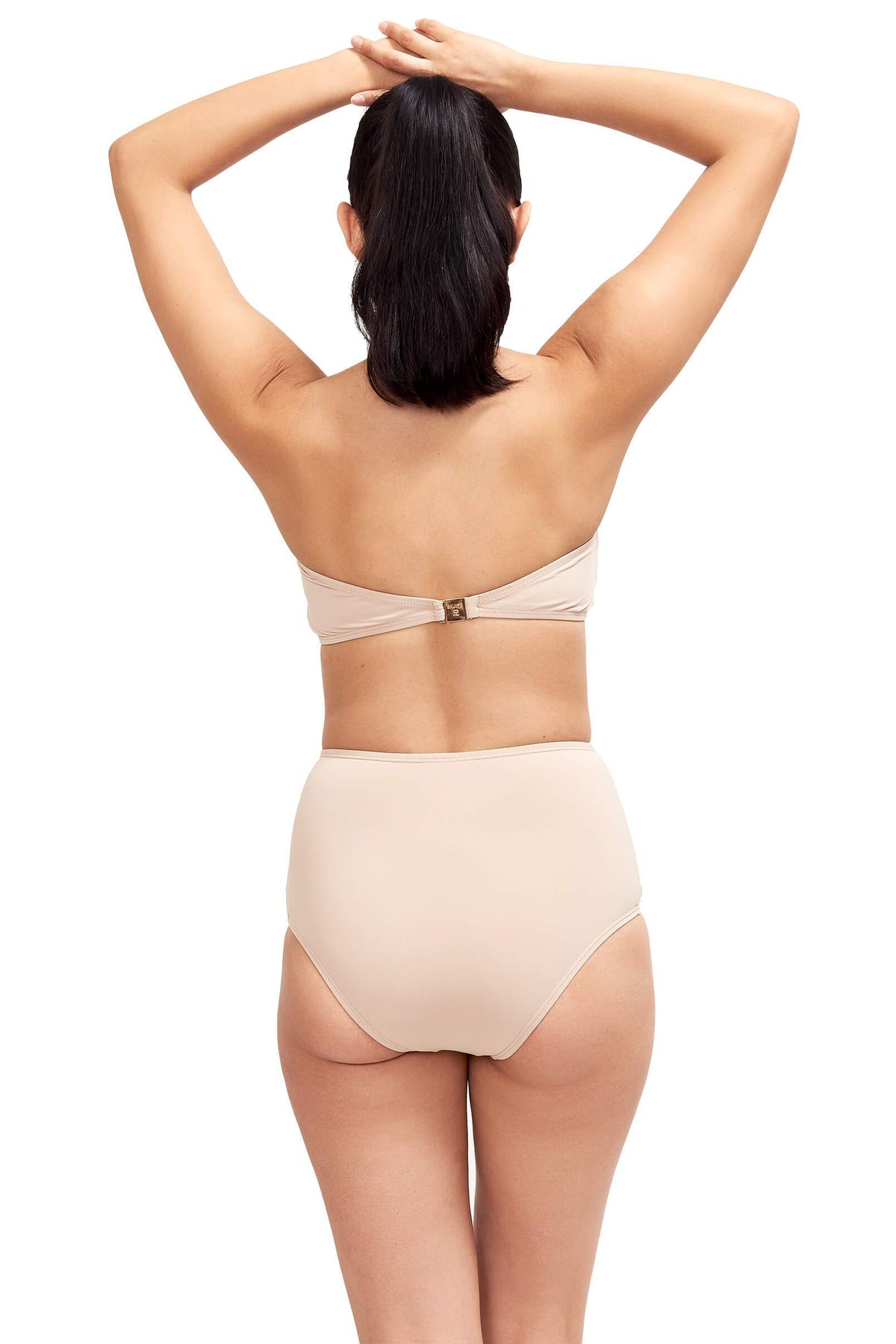 Back of Giovanna high waisted swimsuit bottom in Camel