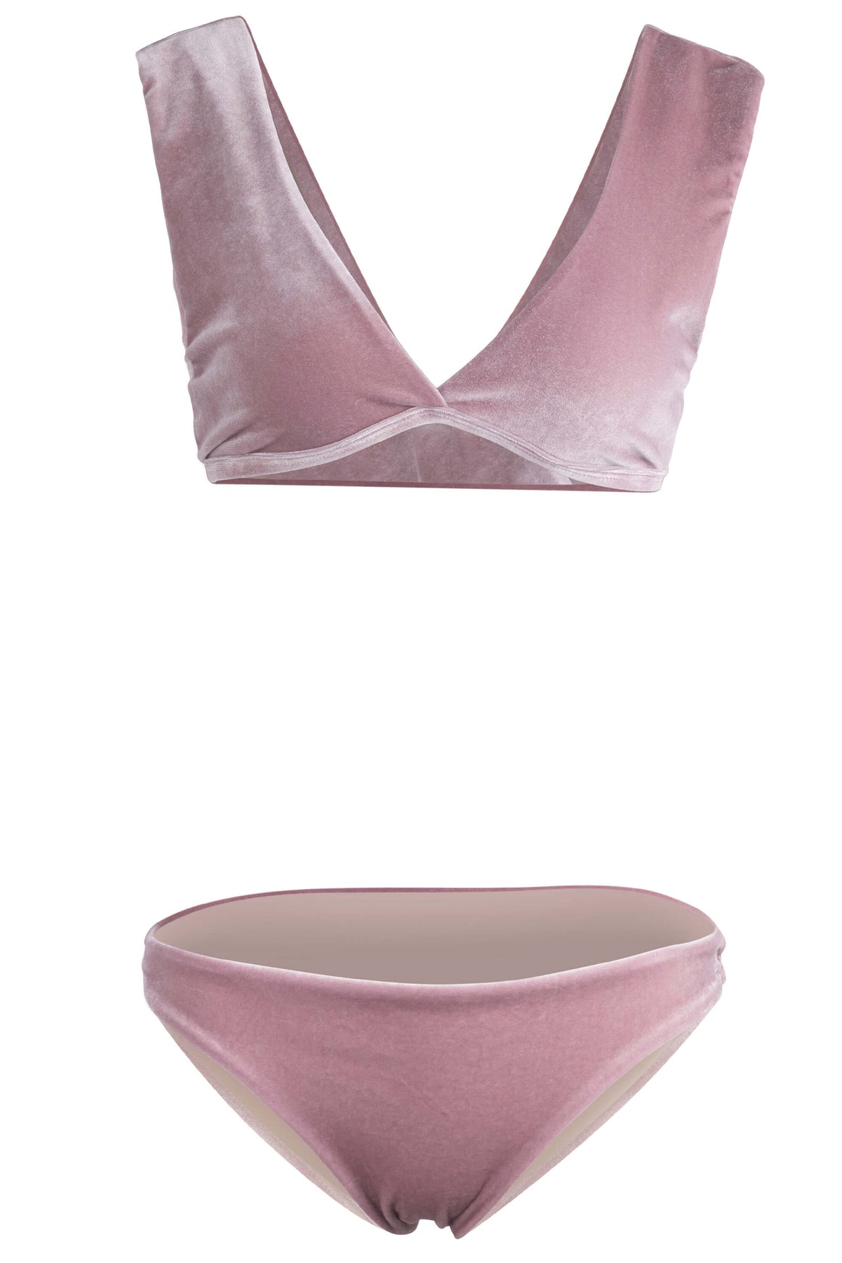 Front of Jenna bikini top in Blush Velvet