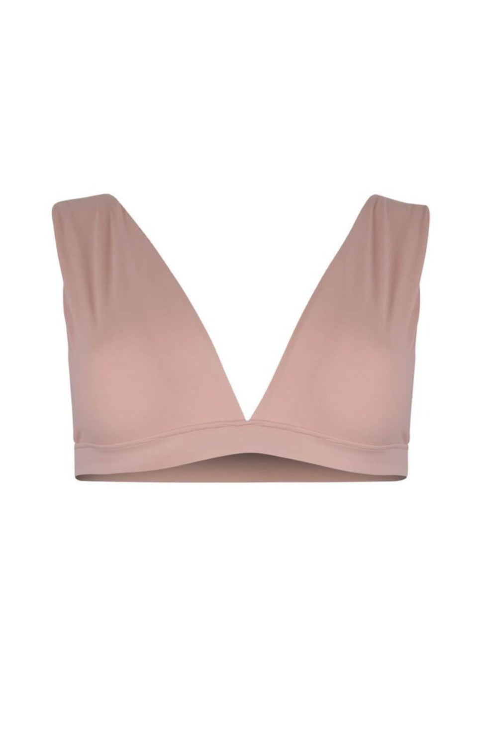 The Natalie bikini top for large busts in blush color