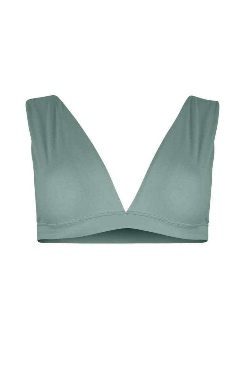 Natalie bikini top in sage green is great for all body types.