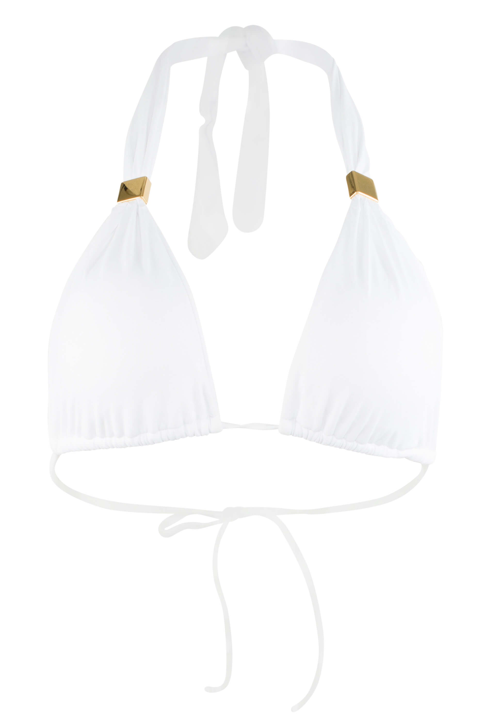 white halter bathing suit top