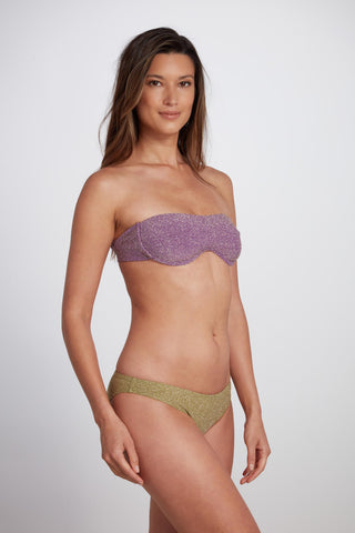 Brigitte Underwire Bikini Top With Removable Straps Lurex - Lilac