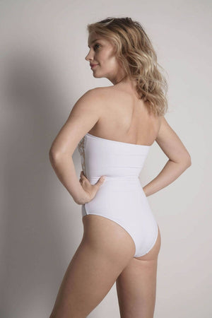 White strapless one piece bathing suit new arrivals